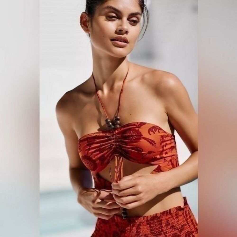 Anthropologie Beaded Top & Skirt Set Size XL
